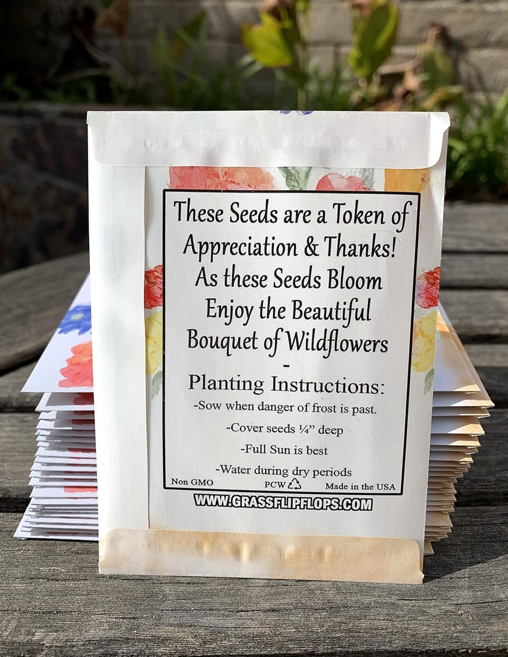 25 Wildflower Seed Packets - Thank You Gifts for Guests - Engagement Party Decorations - Wild Flower Seeds Throw and