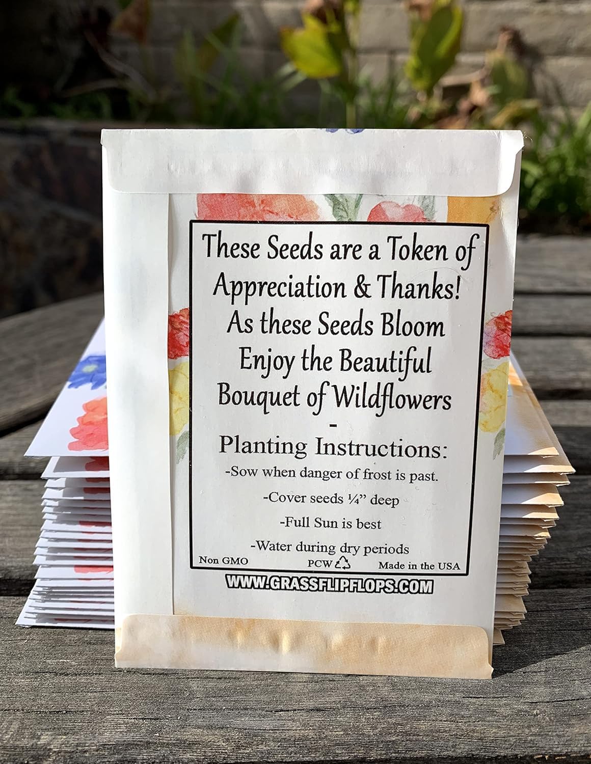 25 Wildflower Seed Packets - Thank You Gifts for Guests - Engagement Party Decorations - Wild Flower Seeds Throw and