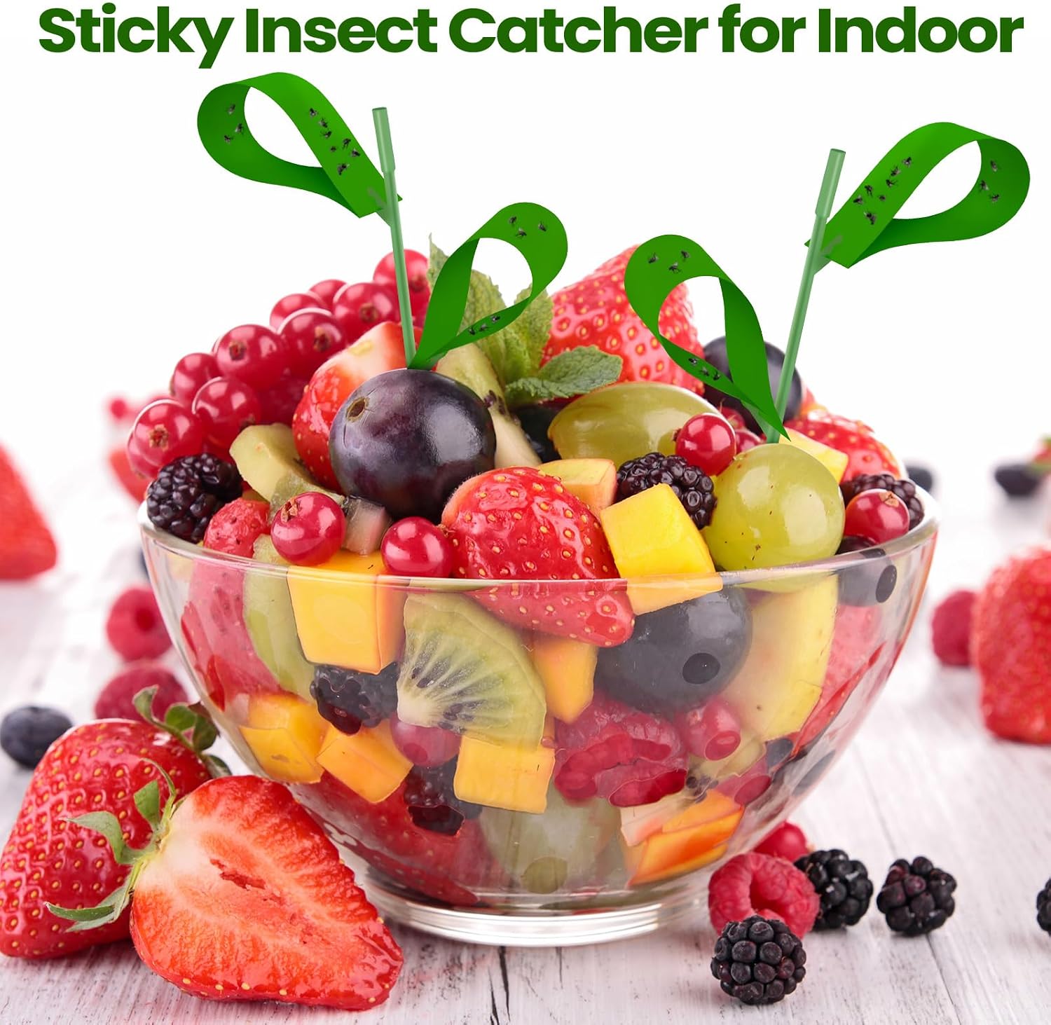 Qualirey 300 Pcs Sticky Houseplant Traps Fungus Gnat Fruit Fly Trap Sticky Houseplant Stakes Insect for Outdoor Garden