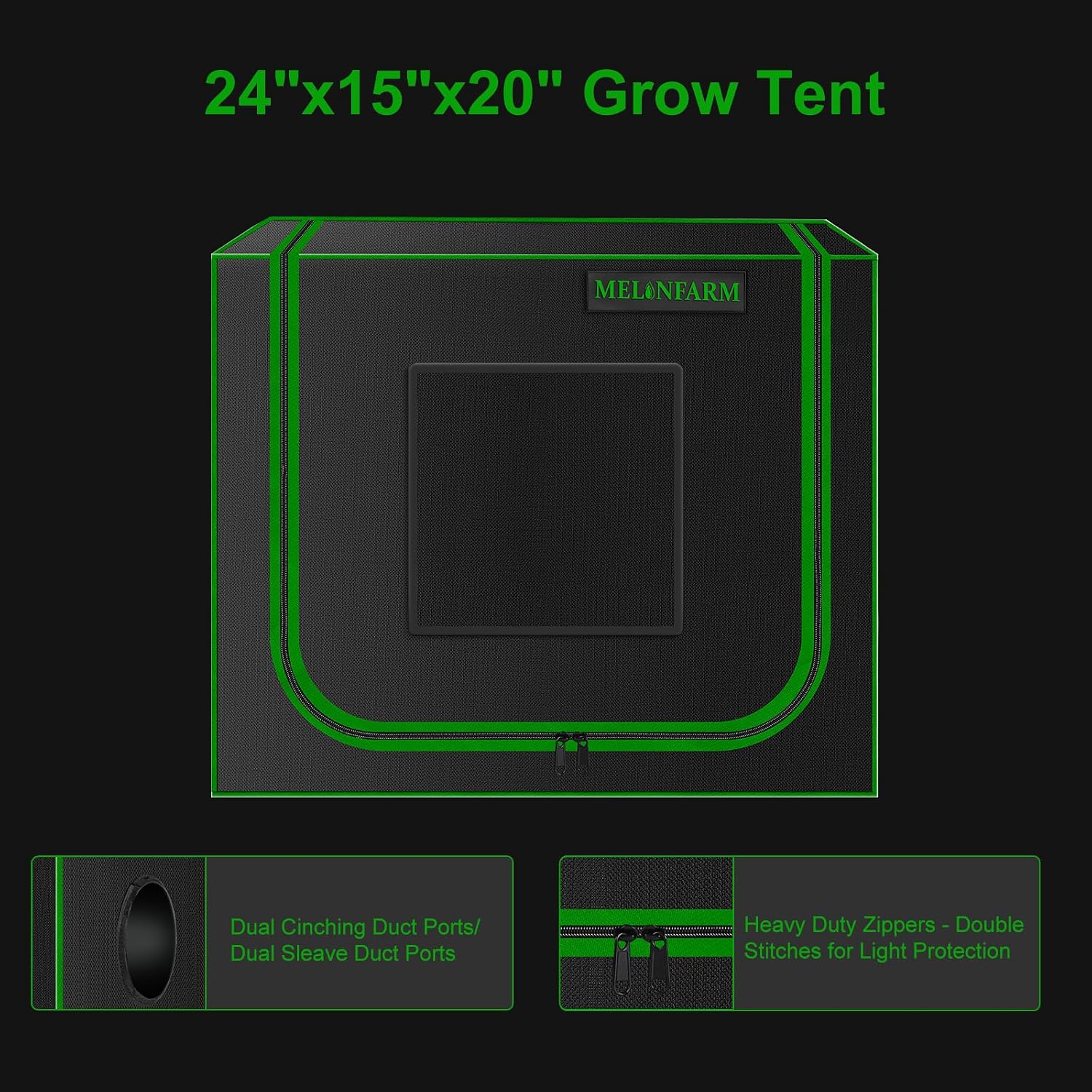 Small Grow Tent for Aerogarden，24”x16”x24” ，Hydroponics Growing System ，Highly Reflective 600D Diamond Mylar Canvas