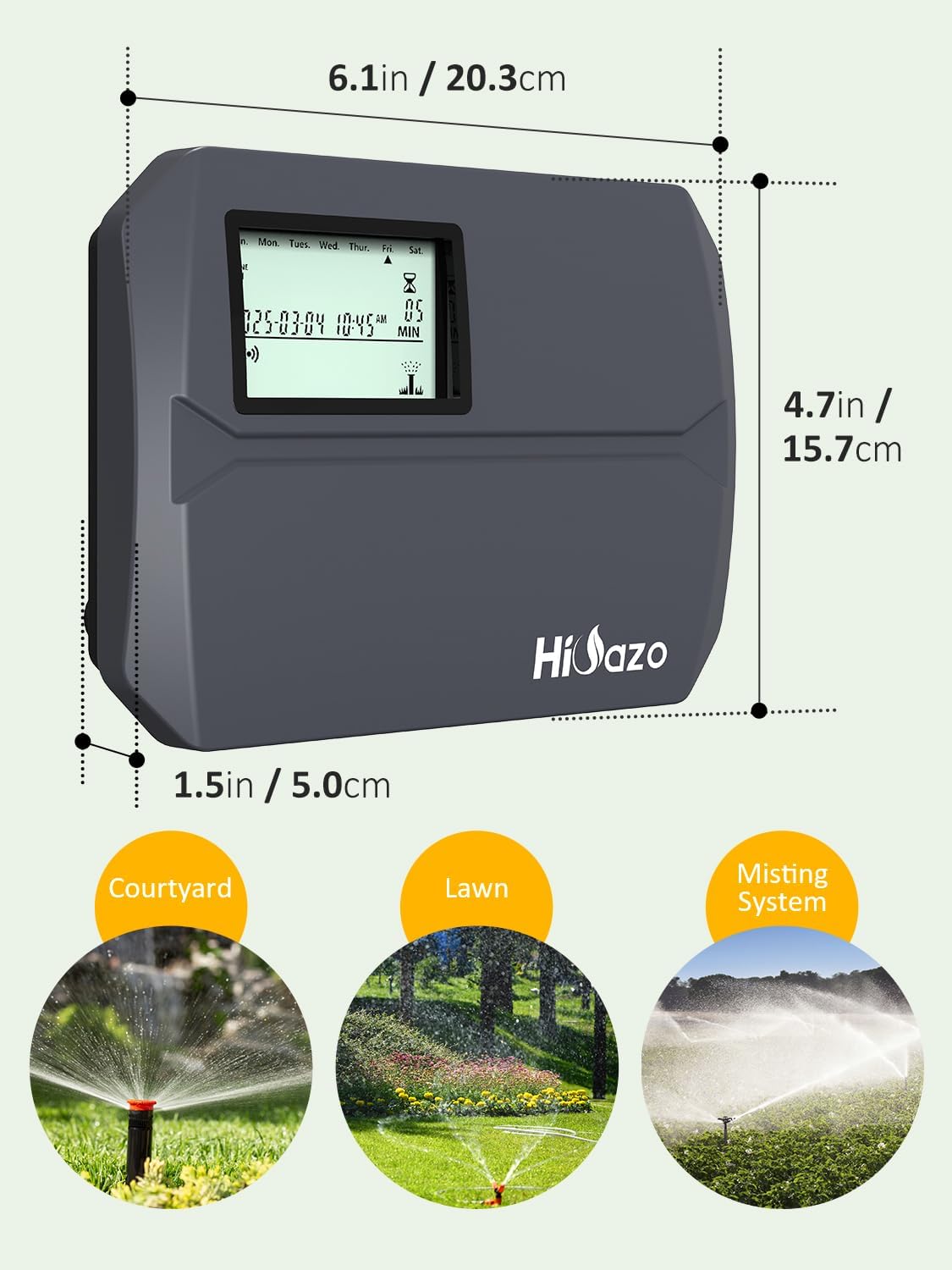 Indoor Smart Sprinklers Controller WiFi, Irrigation Controller Easy Use App Enabled, 8 Zone + 16 Plans, Save Water Auto