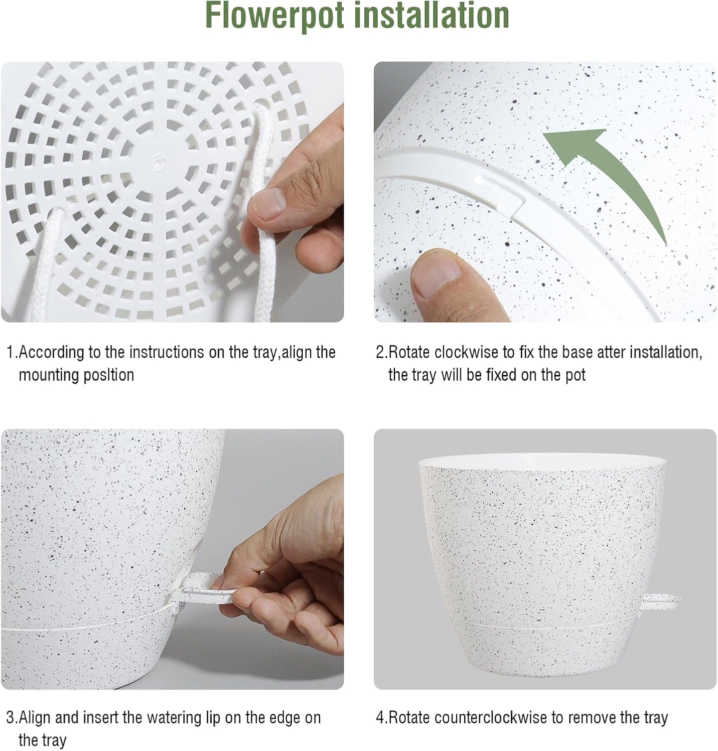 WSMKSZ 12/10/9 inch Large Self Watering Pots, Plant Pots with Mesh Drainage Holes for Indoor Outdoor Garden Plants