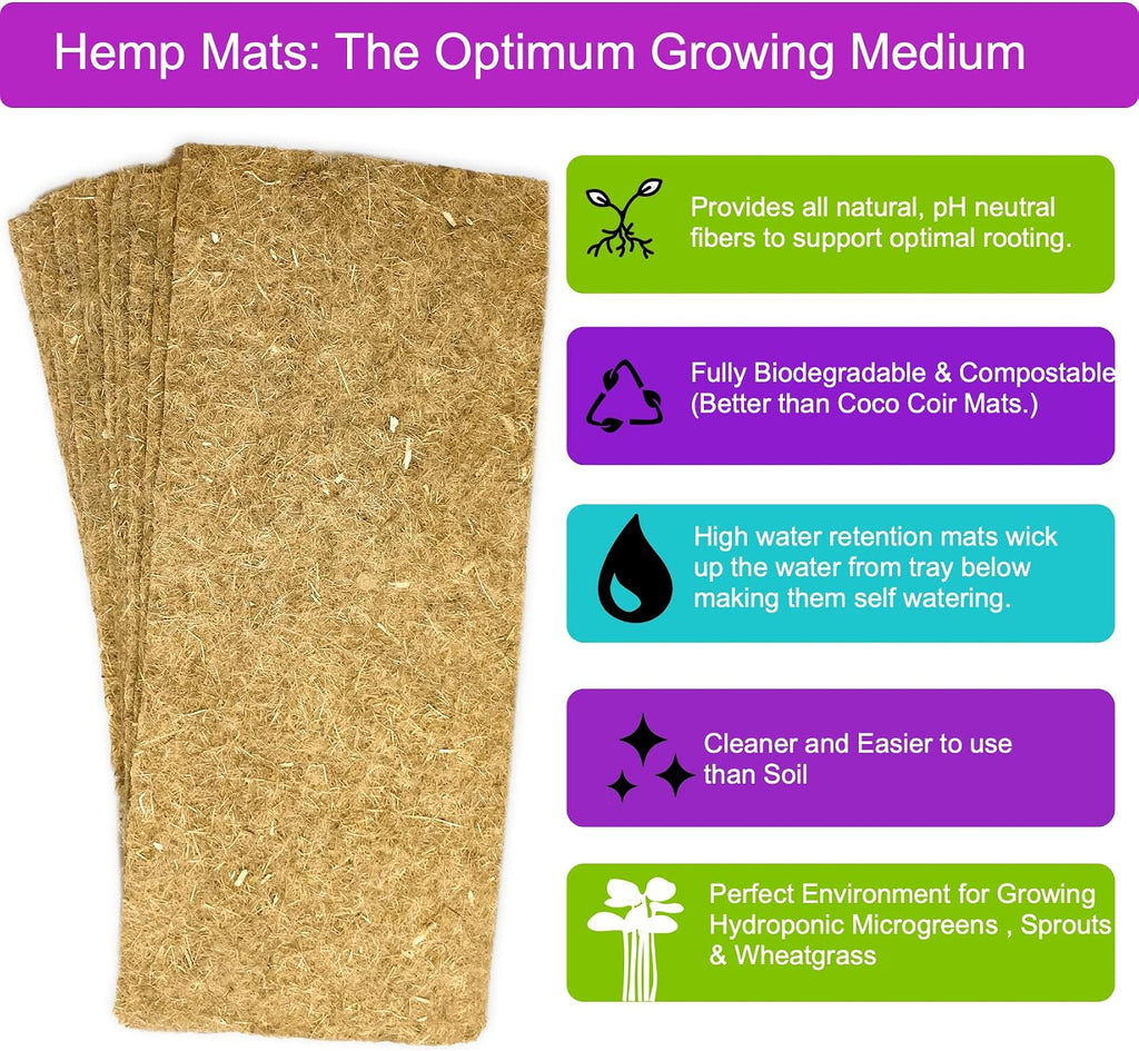 Microgreens Kit Refills - 9 Mats and 9 Different USA Seed Packs | Refill set with 9 plant mats and 9 seed packs for the