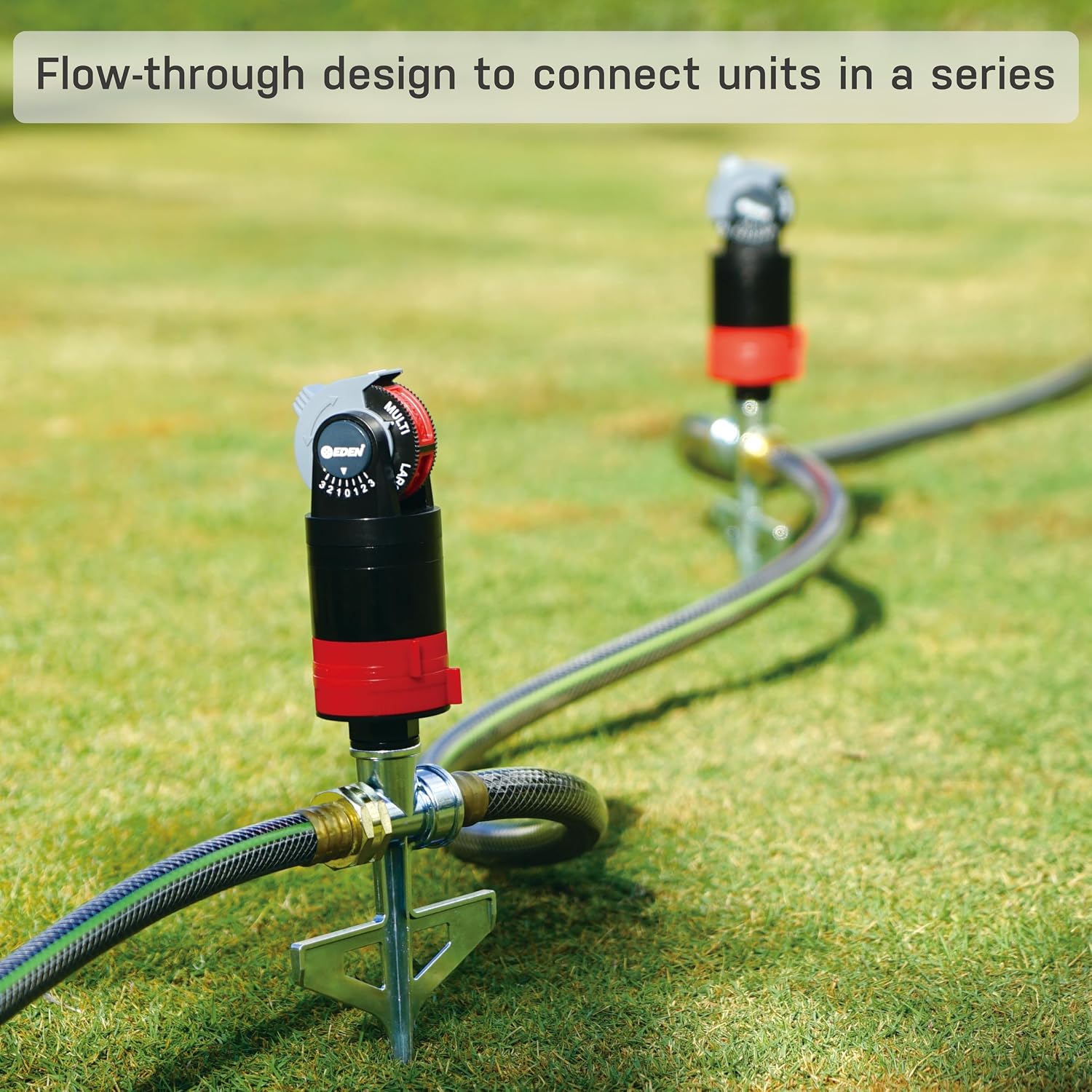 Eden 94143 Multi-Pattern Sprinkler Plus One-Direction Misting System with Metal Sprike Set; Gear Drive, Heavy Duty