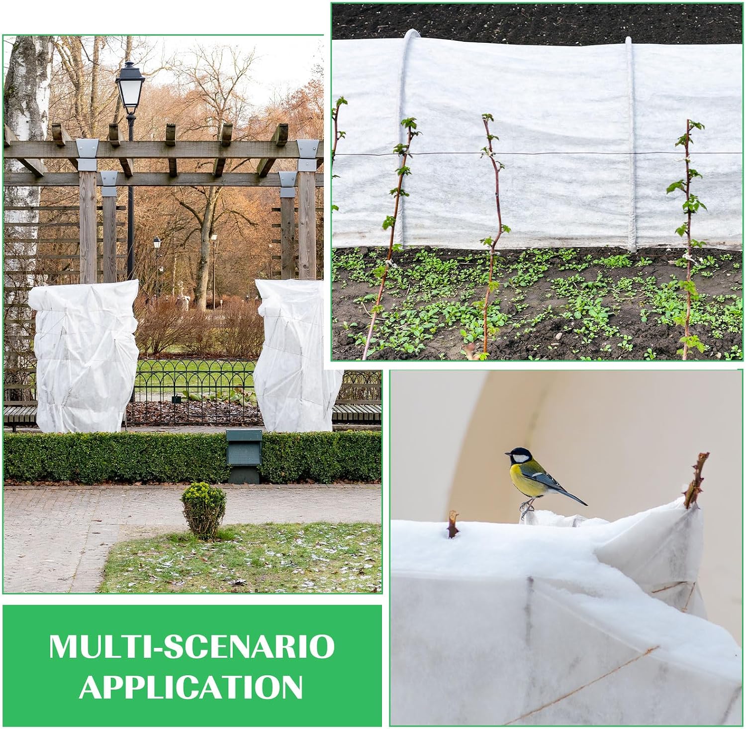 Hushee 6 Pack Plant Covers Freeze Protection, 8 x 24ft Frost Blankets Cover for Plants, Plant Frost Protection Cover