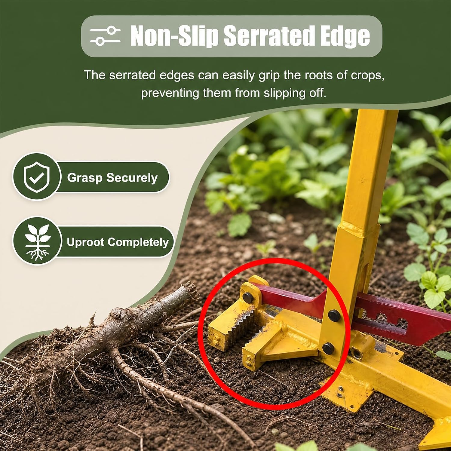 Heavy Duty Tree Puller, Large Sapling Puller, Manual Tool Uses High Leverage to Fully Uproot Stubborn Shrubs, Vines &