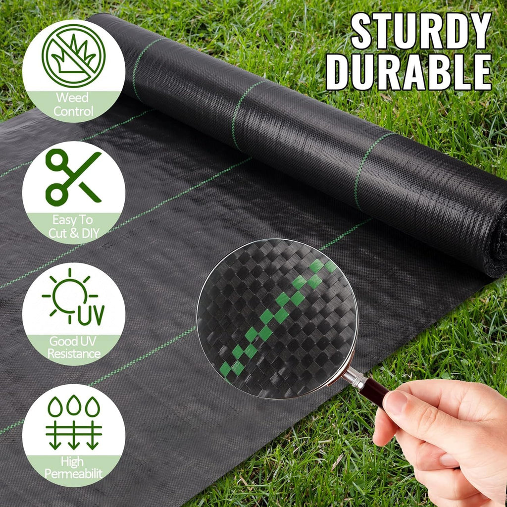 4ft x 100ft Weed Barrier Landscape Fabric Heavy Duty Premium Weed Control Fabric Durable & Eco-Friendly Weed Block