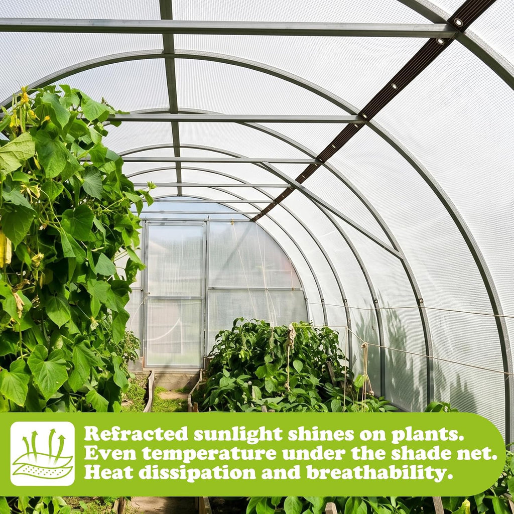Garden Plants Shade Protection Cloth: 60% Shade Fabric Sun Cloth White Mesh Trap Grommet Home Pergola Shade Cover for