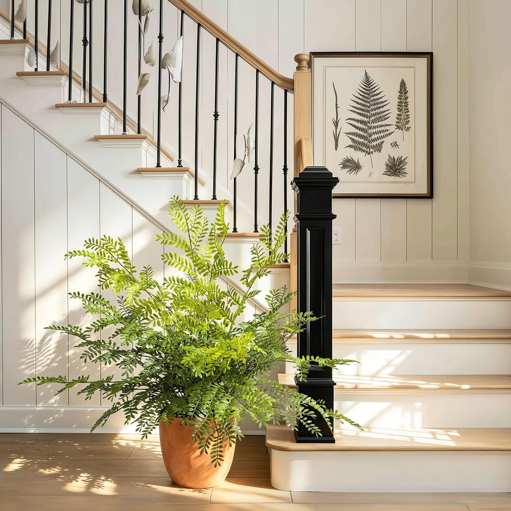 2 Pack Artificial Fern Plants in Pots Artificial Boston Ferns Potted Plants | Faux Fern Bush Plant Shrubs Greenery for