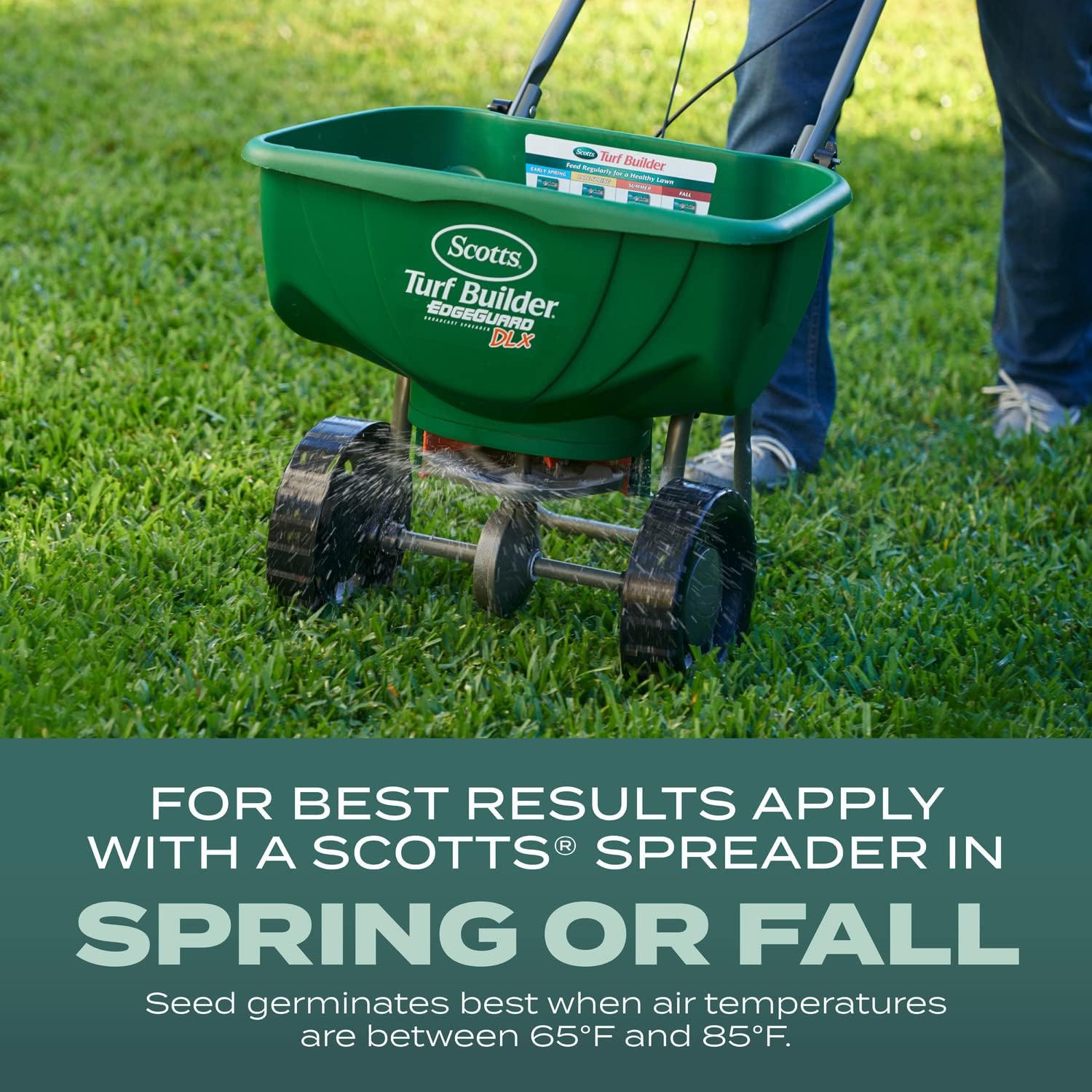 Scotts Turf Builder Grass Seed Dense Shade Mix, 5.6 lbs. | Grass Seed Plus Lawn Fertilizer & Soil Improver, Grows With