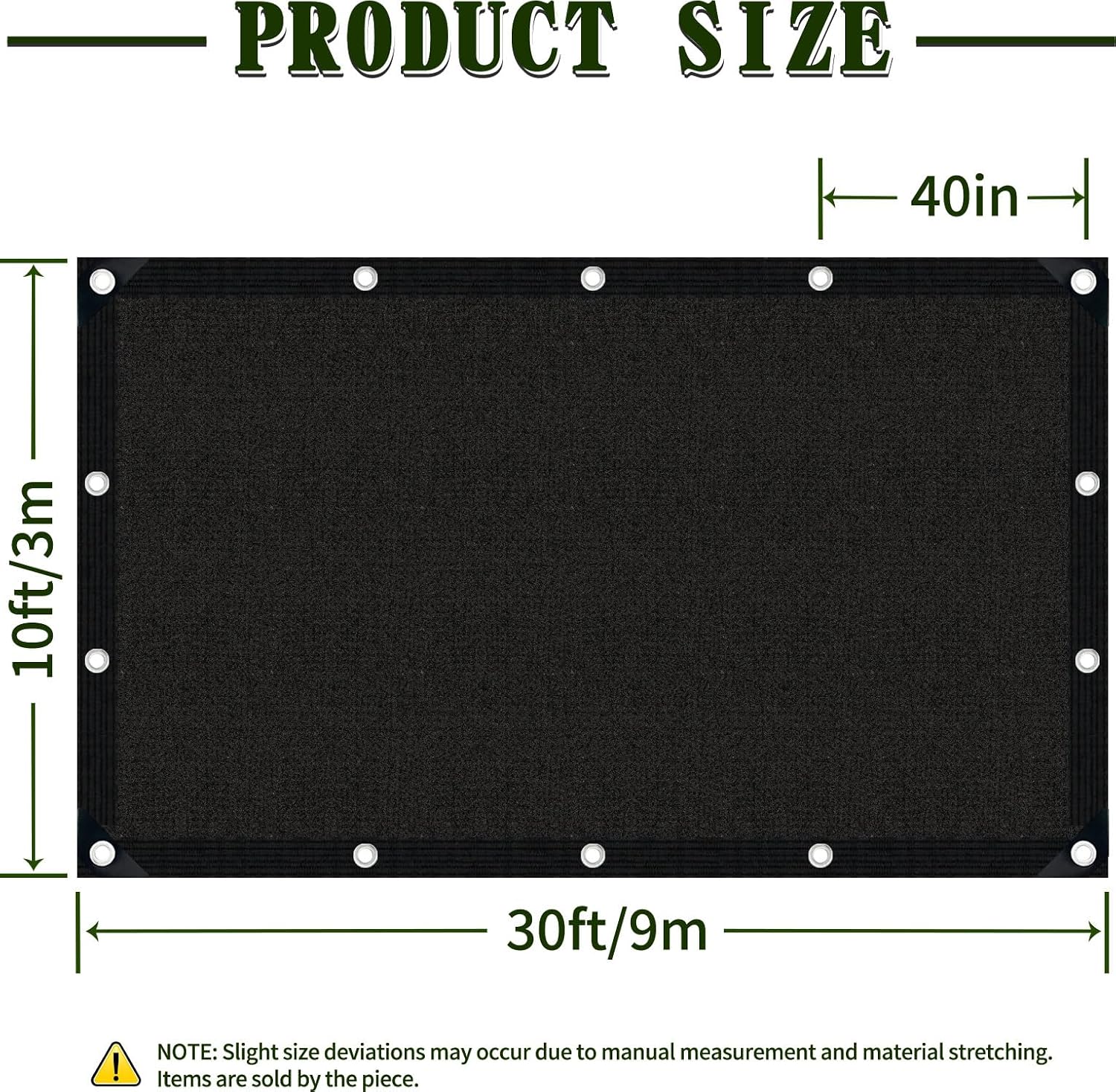 40% Shade Cloth 10×30FT HDPE Mesh Net with Grommets for Garden | UV resistant sun shade for greenhouse, patio & yard