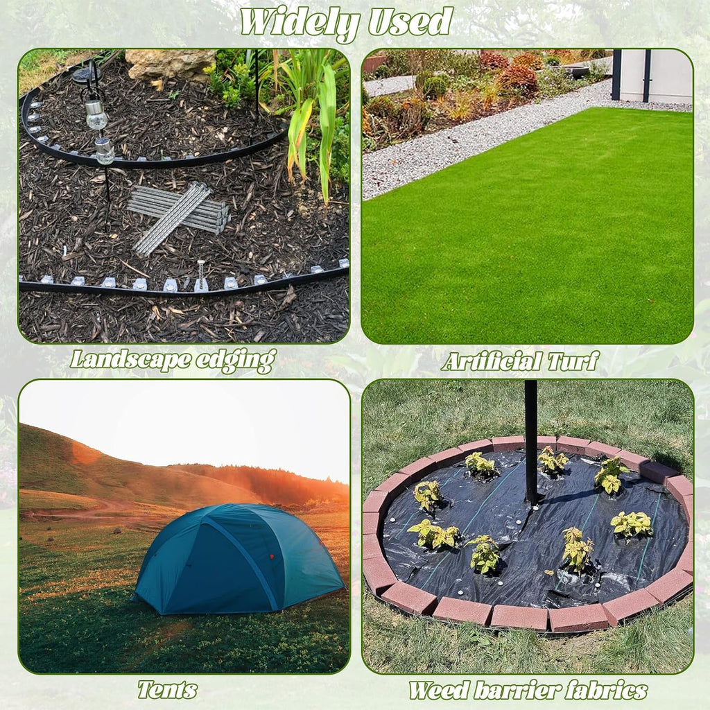 100 Pack 6 Inch Turf Nails for Artificial Grass Galvanized Metal Landscape Stakes Spiral Spikes for Weed Barrier