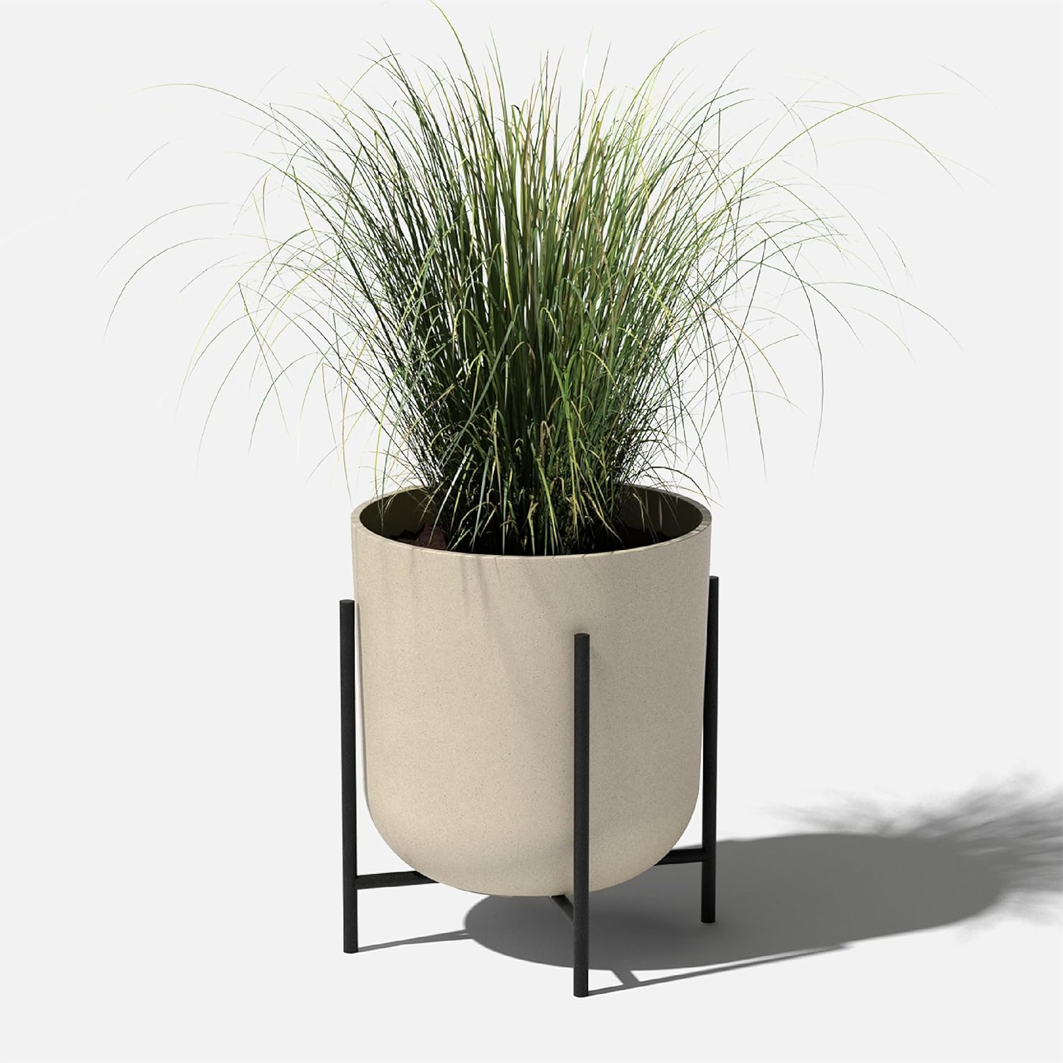 Veradek Mason Series Raised Lima Planter - Round Planter with Stand | Made From a Durable Plastic-Stone Composite &