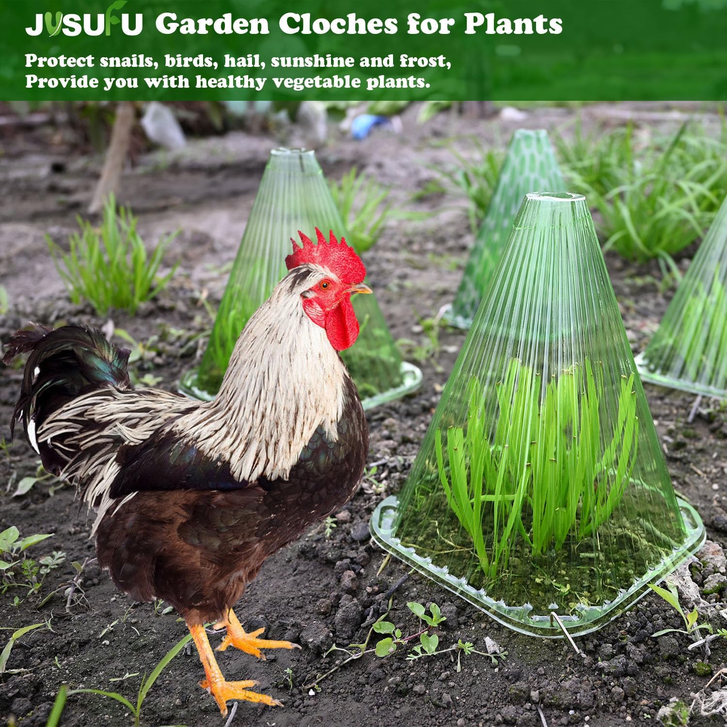 Garden Cloches for Plants, 20 Pack Plant Covers | Reusable Plant Bell Cover Protects Plants from Birds, Frost,Snails