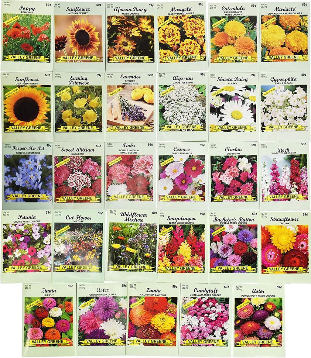 Black Duck Brand Set of 70 Veggie and Flower Seed Packets Several Varieties Including Forget Me Not!