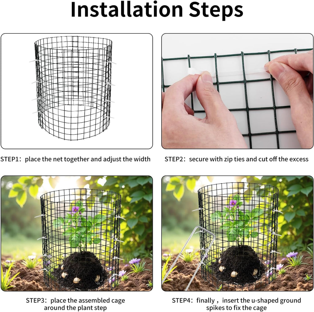 30 Pcs Plant Protectors from Animals,Protect Plants from Deer 10 Sets Metal Plant Cages Animal Intrusion Barrier Wire
