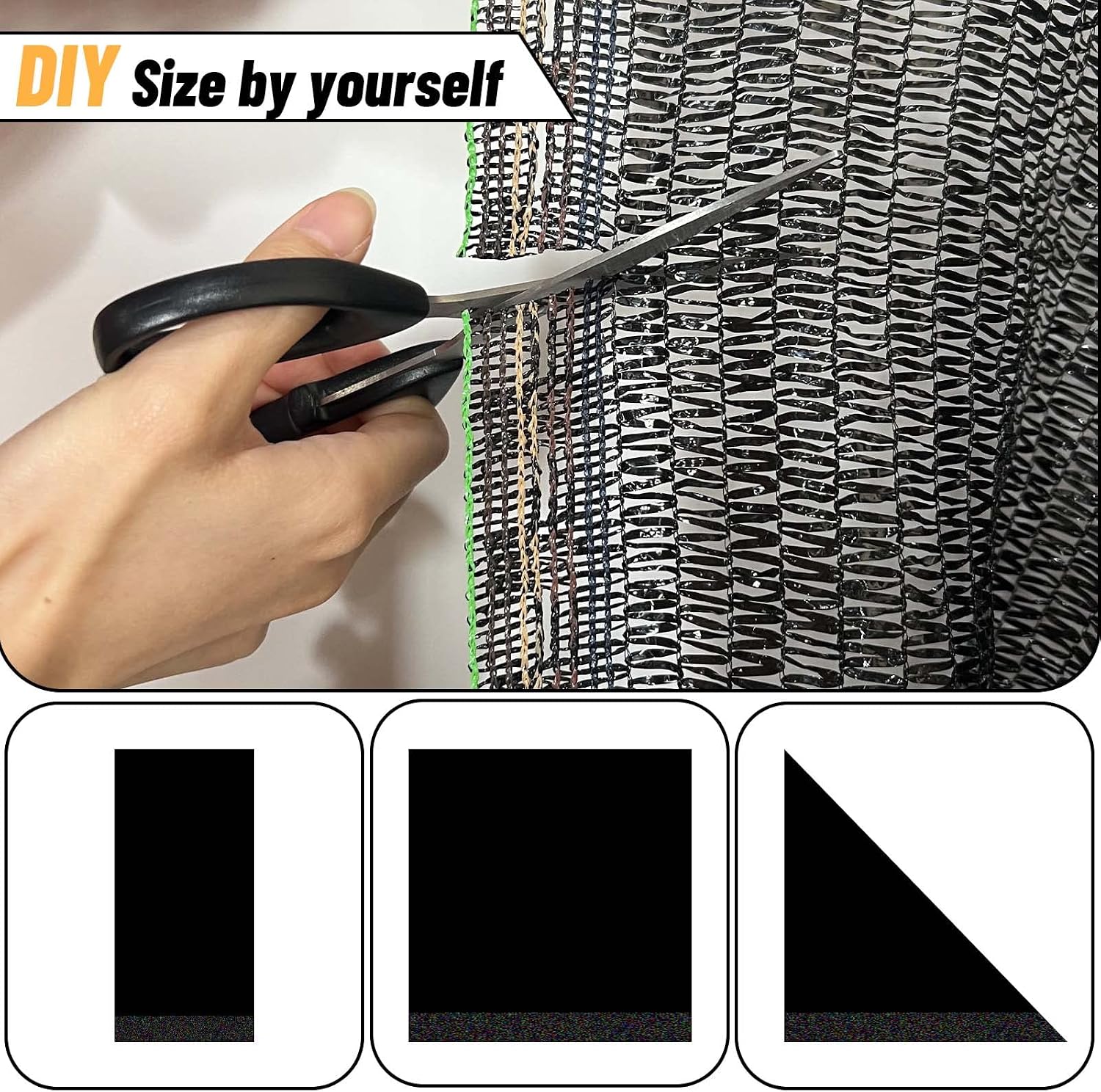 Cool Area Sun Shade Cloth Shade Net for Garden, 55% 10x20ft, Black | Made of New HDPE. Special Woven Hole Design. UV