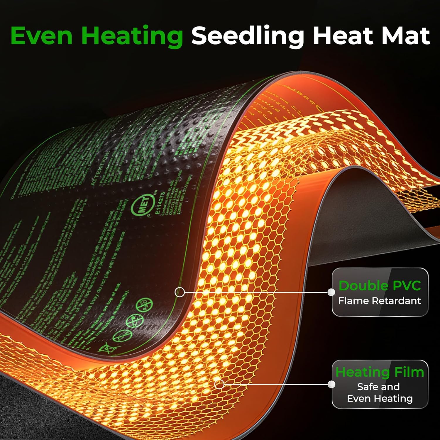 Seedling Heat Mat - KOKOPRO Durable Waterproof Heat mat for Plants Warm Hydroponic Heating Pad for Indoor Home