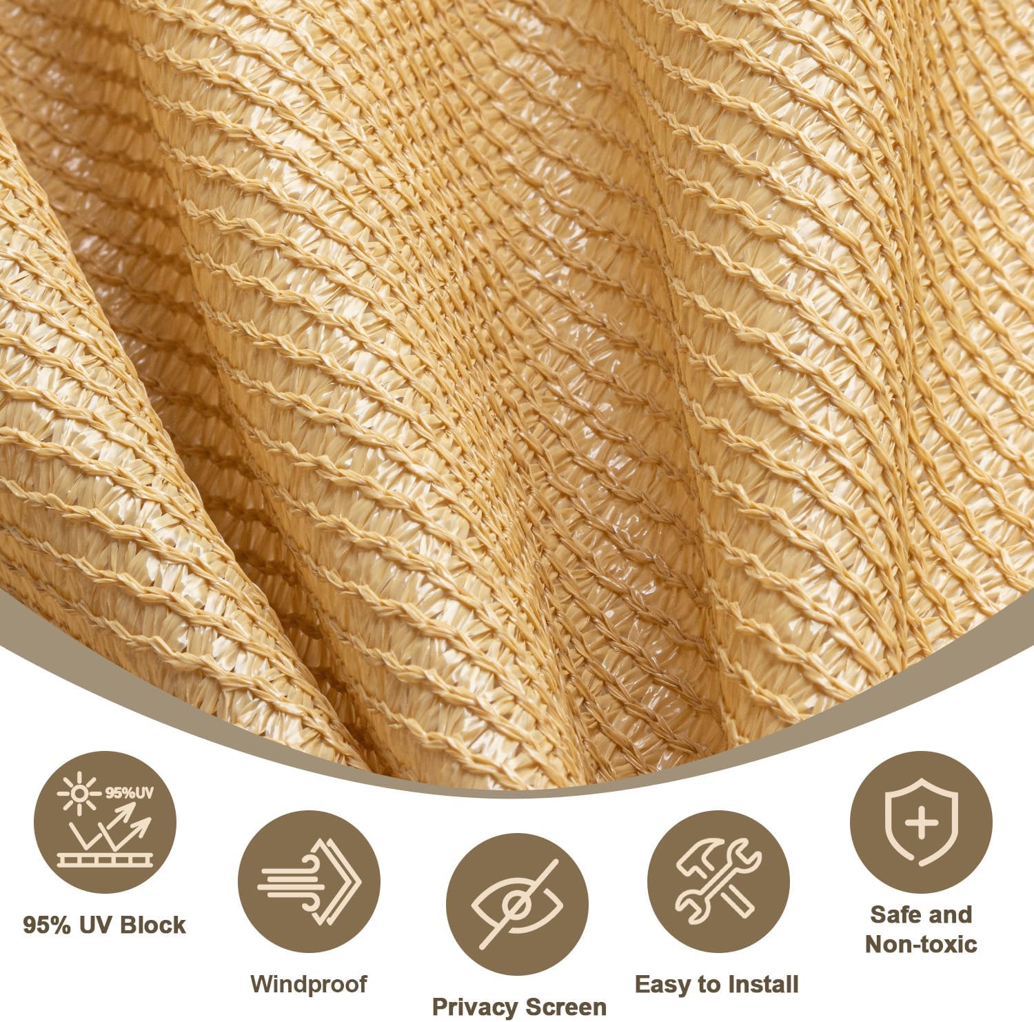 LOVE STORY 8x12 FT Sun Shade Cloth with Grommets for Patio, Sand | HDPE Fabric, 95% UV Block, Shade Cover for Outdoor