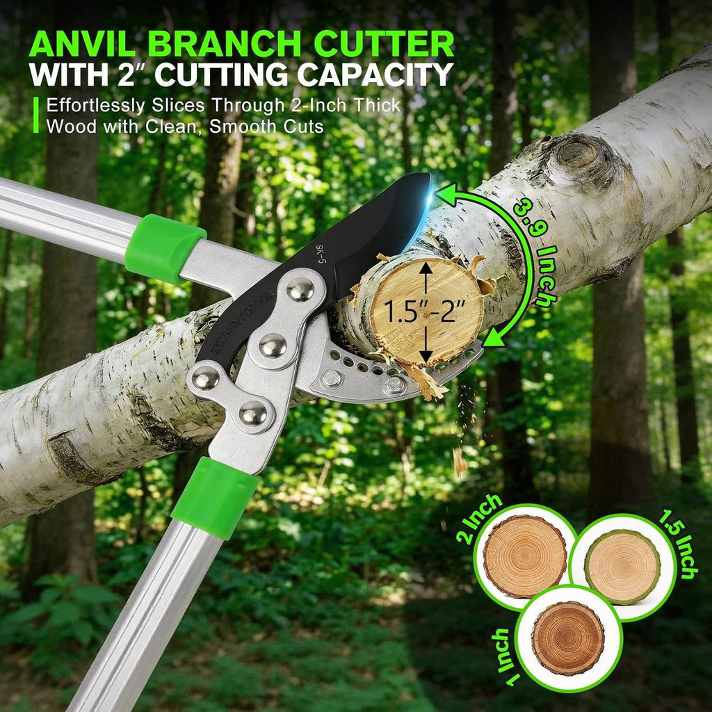 28-38" Extendable Loppers & Pruning Shears Set, SK5 Compound Action 2" Cut | Heavy Duty, Tree Trimmer, Branch Cutter