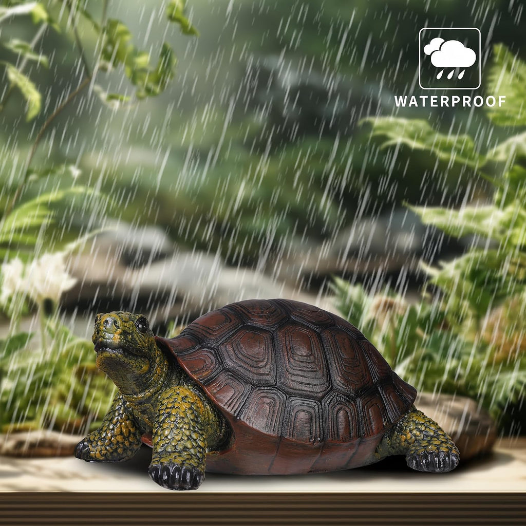 Weather-Resistant Resin Turtle Statue Decoration, Exquisite Handicraft, Artistic Simulation Animal Sculpture, Suitable
