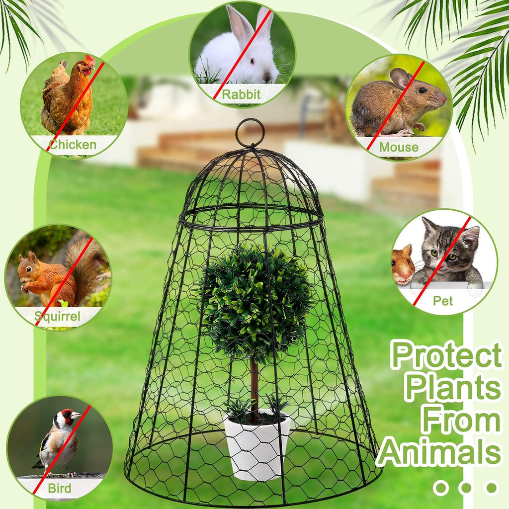 12 Pack Garden Chicken Wire Cloche, 12" W x 15.7" H Plant Protectors and Covers, Wire Garden Cloches from Animals