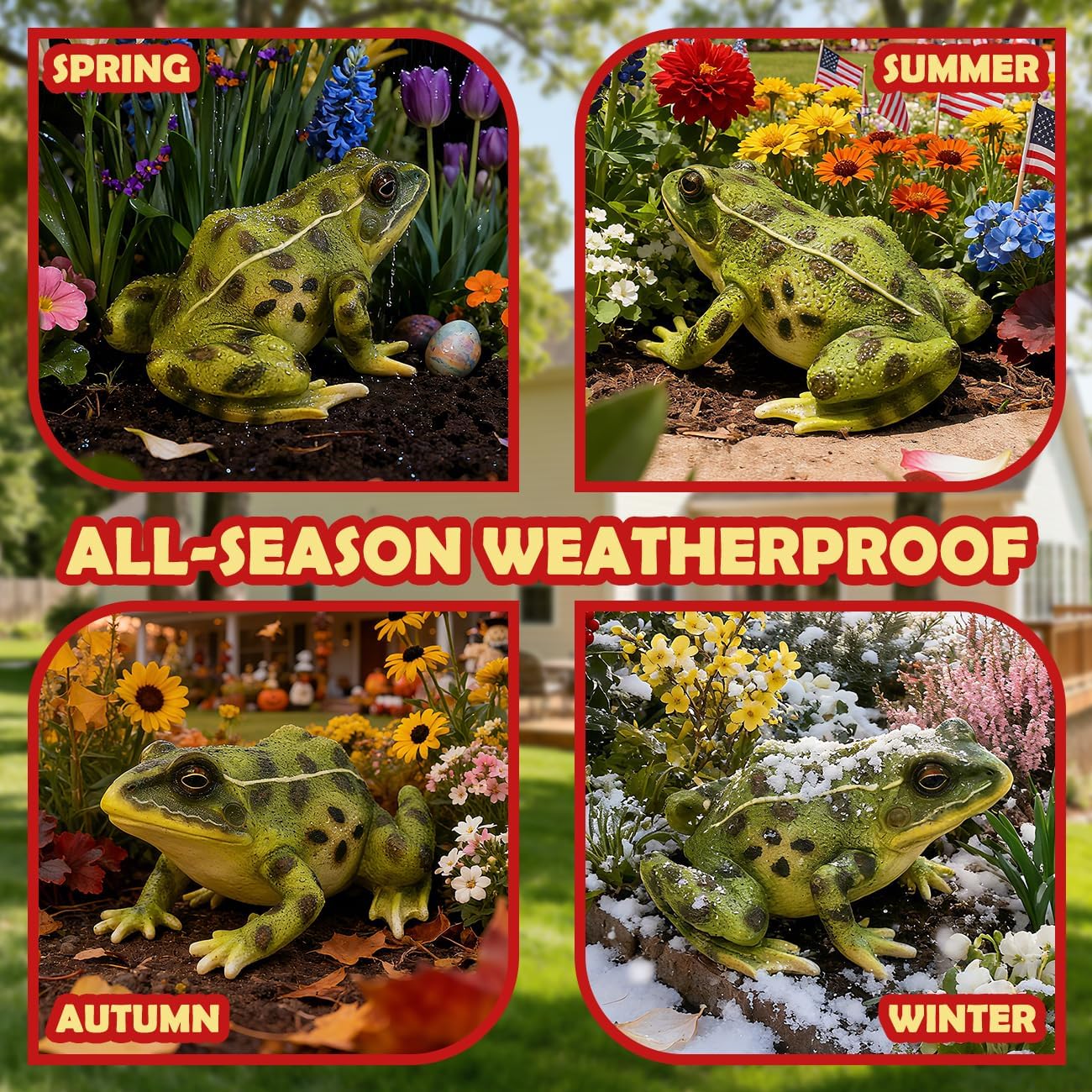 Sunthus Frog Garden Decor Resin Statue Toad for Outside