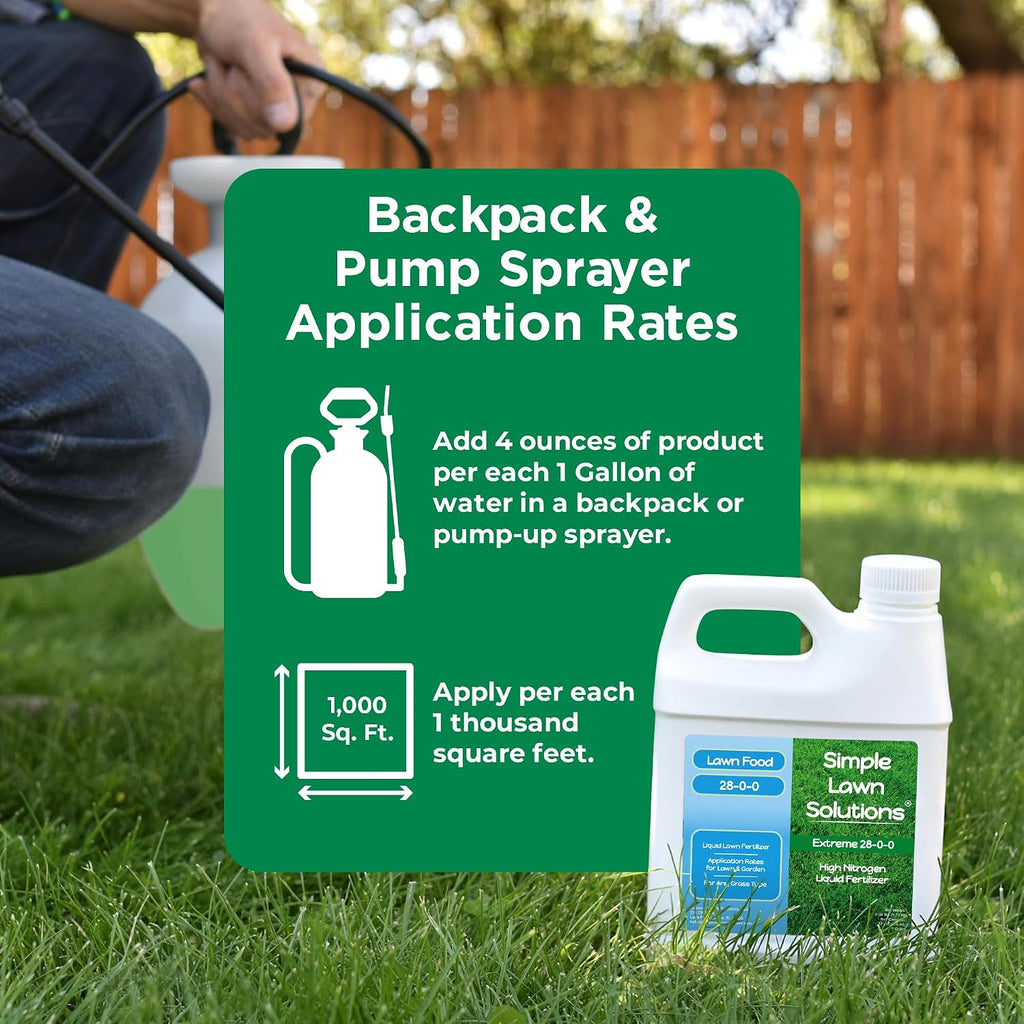 Maximum Green & Growth- High Nitrogen 28-0-0 NPK- Lawn Food Quality Liquid Fertilizer- Spring & Summer- Any Grass Type