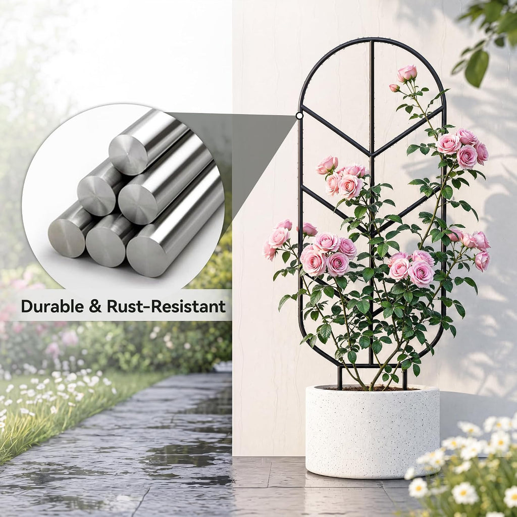 4 Pack 30'' Large Metal Plant Trellis for Climbing Plants, Tall Plant Support for Indoor & Outdoor Use, Modern