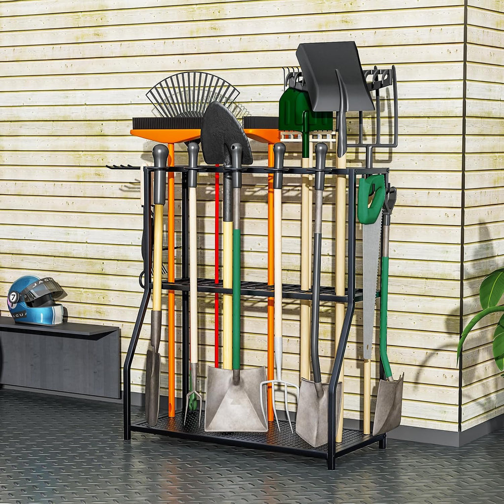 Organizer Yard Tool Storage Rack Garden Organizer Tool Holder | Shed Outdoor Black