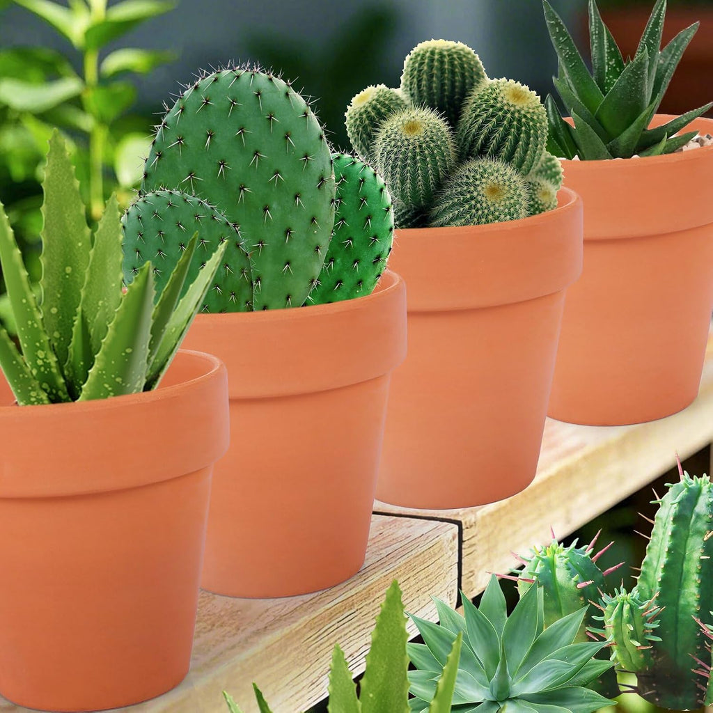 26 Pack Terra Cotta, 3inch Small Clay Flowerpots with Drainage Hole, Terracotta Pot for Indoor Outdoor Plant, Great for