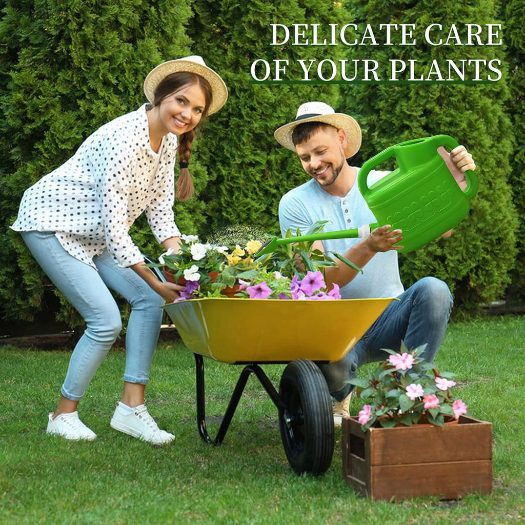 2 Gallon Watering Can, Large Garden Watering Can for Outdoor Plants | Removable Long Spout, Detachable Stainless Steel