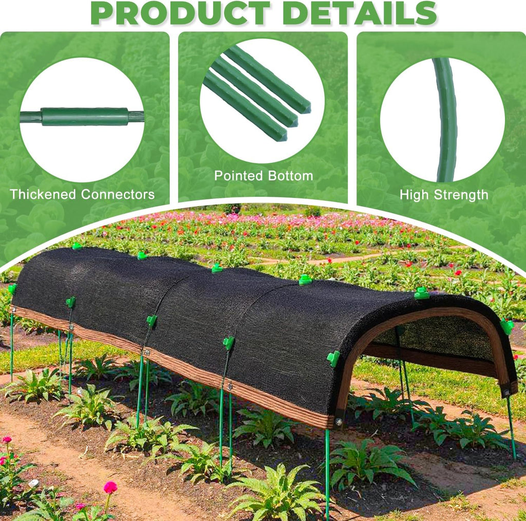 2026 Upgraded Garden Shade Cloth Kit 78.7"x59" Garden Shade Cloth for Plants Heat Protection with 5 Sets Garden Hoops