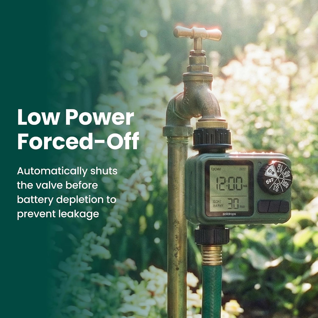 Garden Hose Sprinkler Timer 1 or 2 Outlet Programmable Controller | Self-cleaning valve, rain delay, auto-off, IPX5