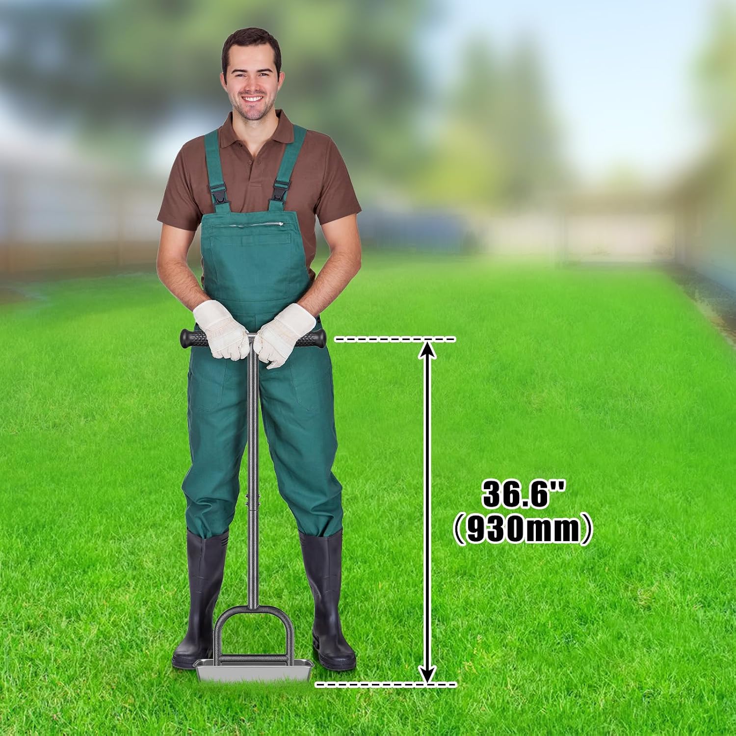 Lawn Coring Aerator Tool, 4 Core Stainless Steel Manual Aerator | Removes Soil Plugs, Soft Rubber Grip, Durable