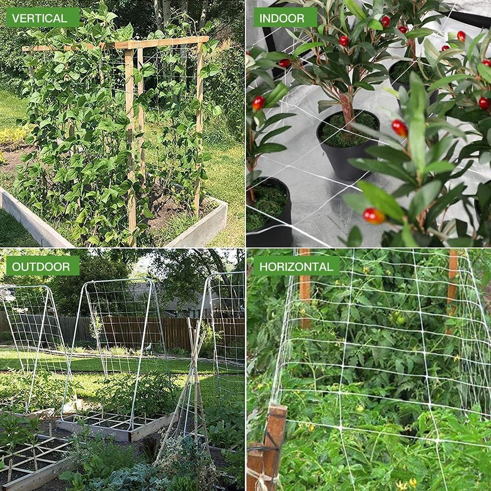 Trellis Netting, CANAGROW Heavy-Duty Garden Plant Trellis Netting for Climbing Plants, Outdoor Indoor Grow Net for