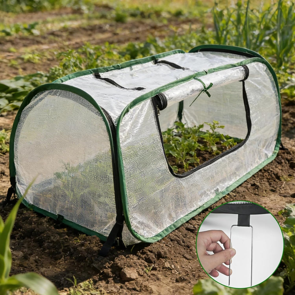 Dual-Layer Garden Plant Cover for Raised Beds,45x22x16 Freeze Protection | Breathable Mesh, Pop Up Garden Rows Plants