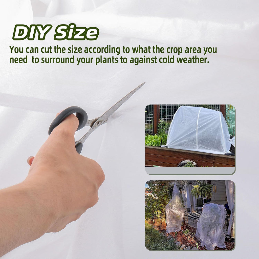 CJGQ 10x50ft Plant Covers Freeze Protection Frost Cloth Blanket Floating Row Cover for Winter 0.9 oz/yd²