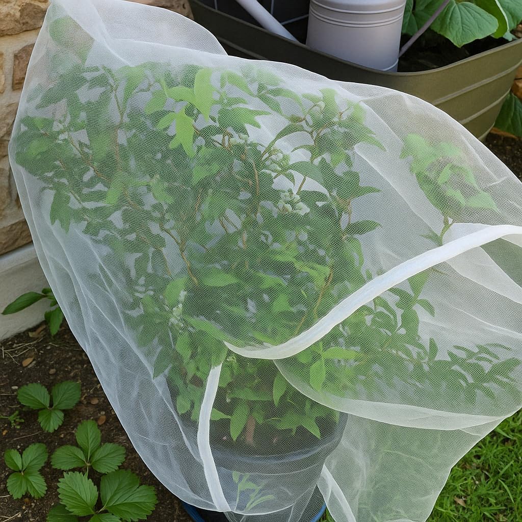 Fruit Tree Protection Bags 4x4.5 FT | Pack of 4 Garden & Insect Netting | Plant Net Cover for Vegetables, Blueberry &