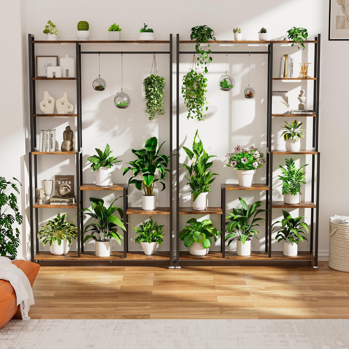 CODACE Plant Stand Indoor with Grow Light - 71 Inches Tall Plant Shelf | 8 Tiered Large Metal Plant Stand, Square Stand