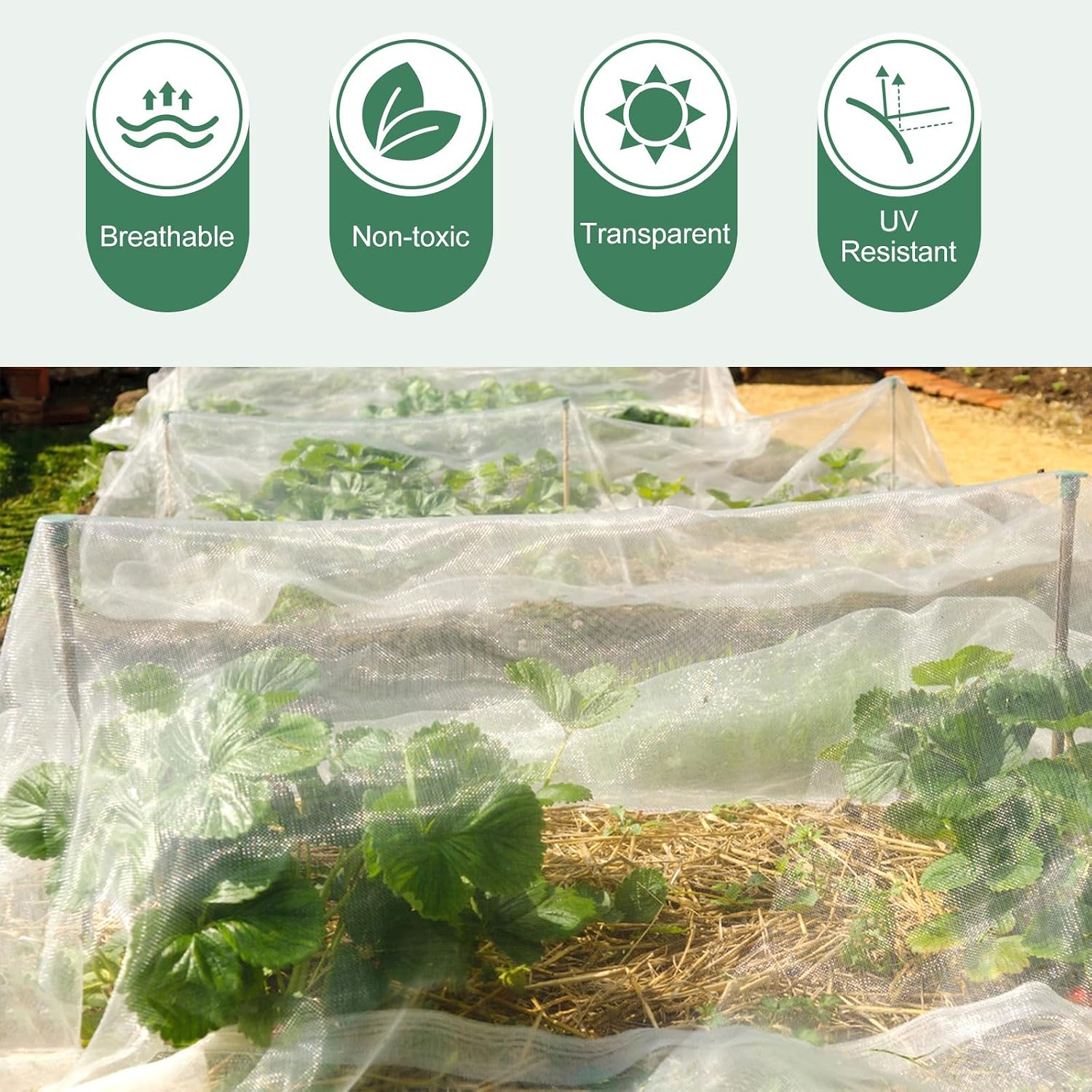 Garden Netting Pest Barrier 10 x 50FT Garden Mesh Netting Insect Netting Garden Neting for Raised Beds Garden Insect