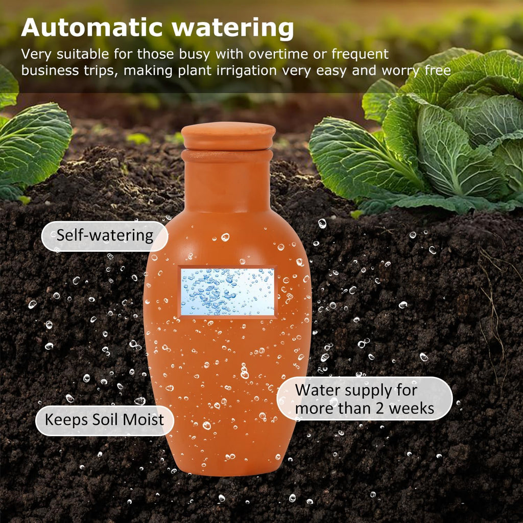 4pcs 3.1in Plant Self Watering Globes Ollas Watering Pots Drip Irrigiation Olla System Terra Cotta Clay Irrigation Pots