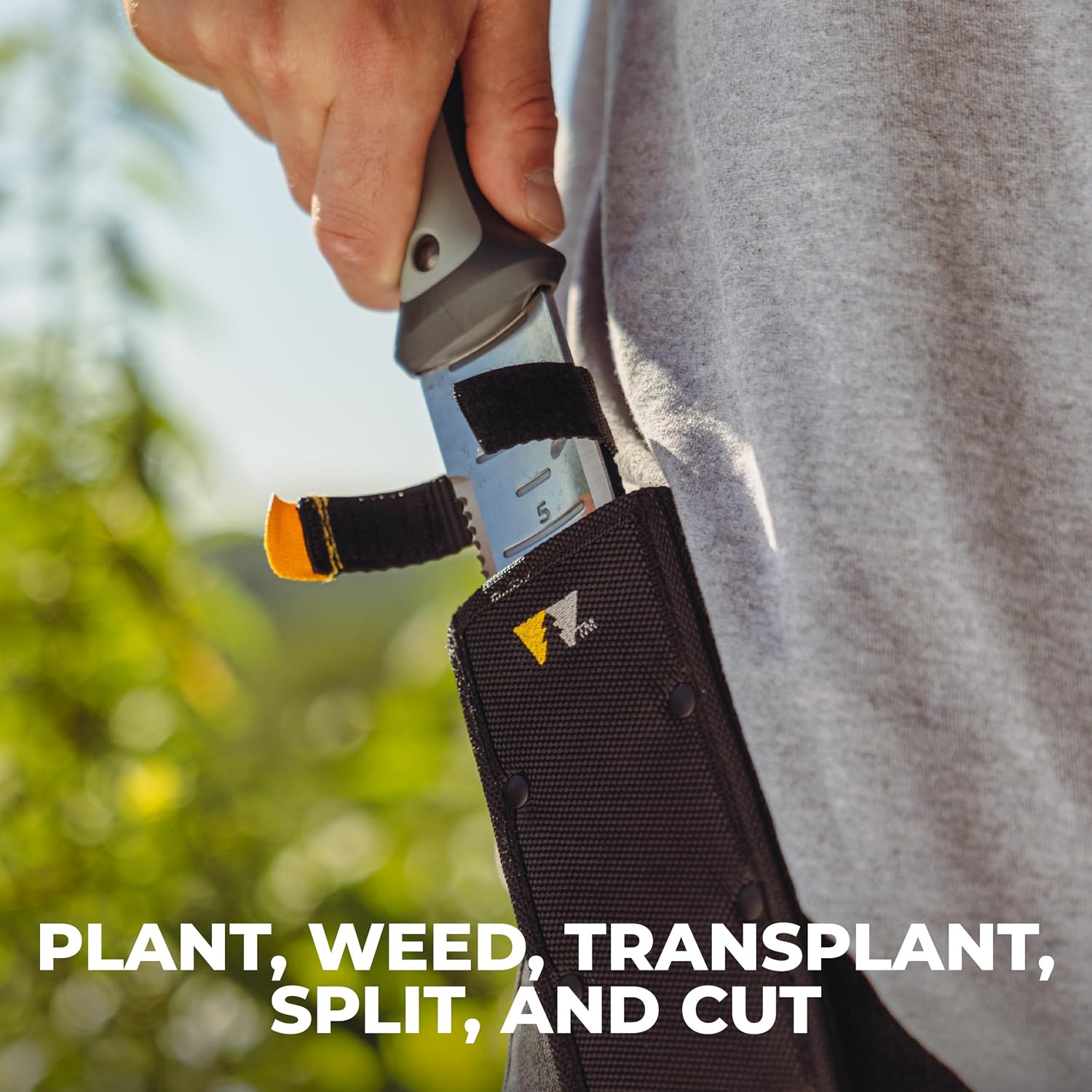 Heavy Duty Hori Hori Garden Knife - Stainless Steel Soil Knife with Serrated Edge, Depth Markings, and Ergonomic Grip