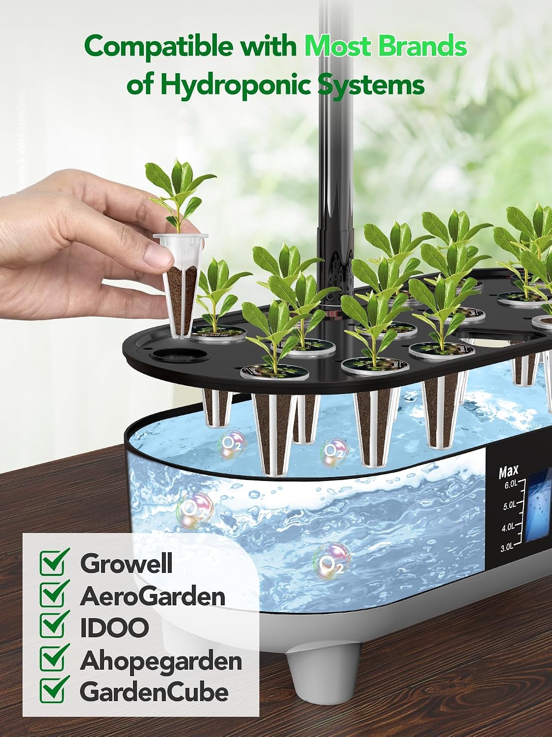 Growell 240 Pcs Hydroponic Pods Kit, 120 Grow Sponges & 120 Pod Labels | Faster Rooting, Hightly Breathable &