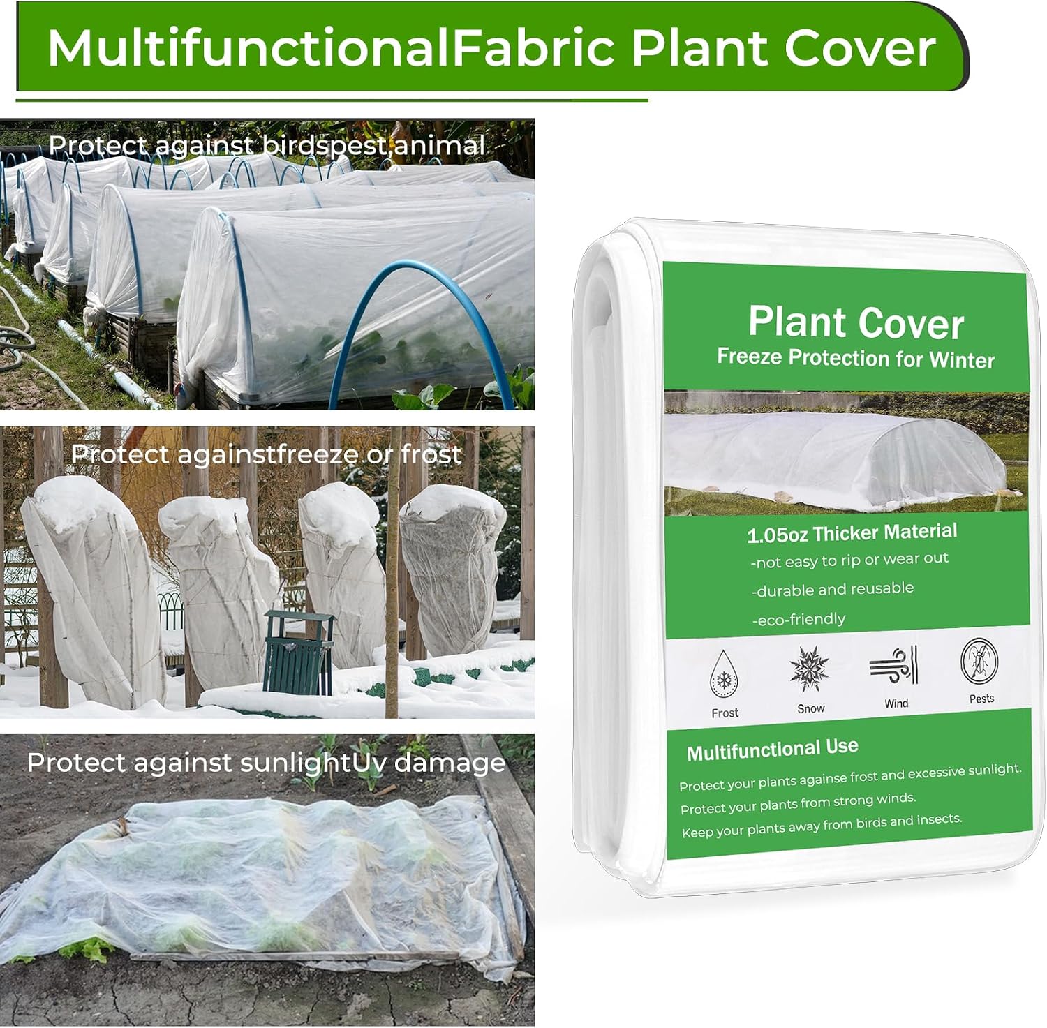 Covers Freeze Protection, Cookmaster 10x50FT Frost Cloth Plant Freeze Protection, Garden Floating Row Covers for Raised