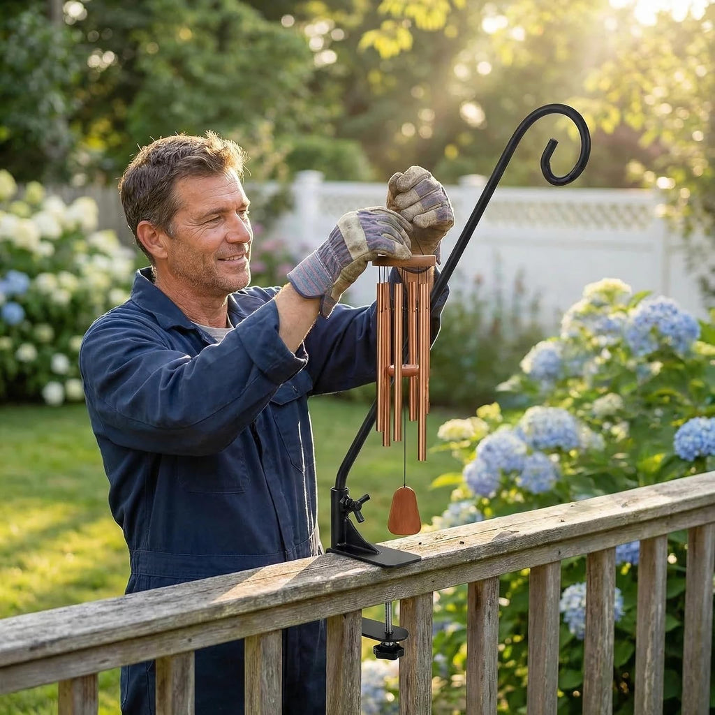 Heavy Duty Deck Hook,360 ° Rotating Design,Pole 15”Long Metal Deck Railing Hooks for Hanging Bird Feeders,Planters,Suet