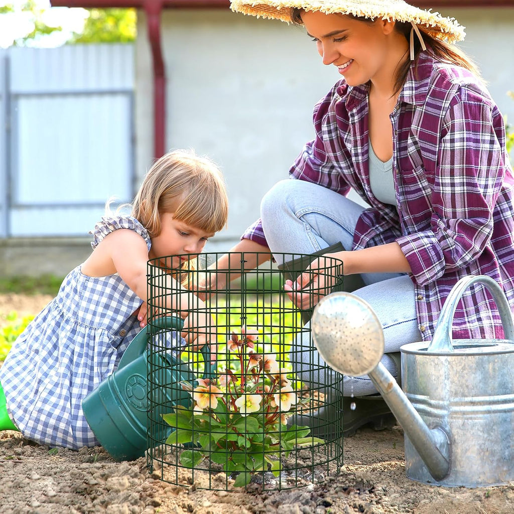 60 Pcs Plant Protectors from Animals, 13.5"X 14" Wire Plant Cages | Metal Plant Cages for Outdoor Plants to Keep Rabbit