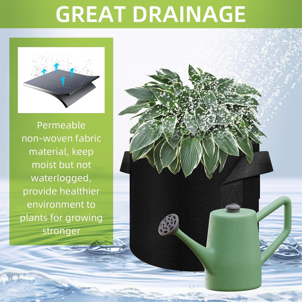 80 Pack 10 Gallons Plant Grow Bag, Vegetable Grow Bags with Handles, Non-Woven Fabric Pots Plant Bags, Garden Planting