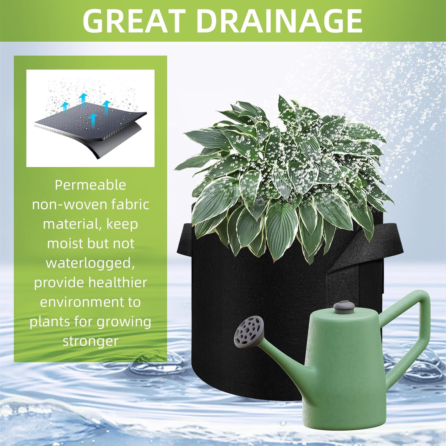40-Pack 10 Gallon Grow Bag, Non-Woven Fabric Pots with Handles, Garden Planting Bag for Potatoes, Carrots, Tomatoes and