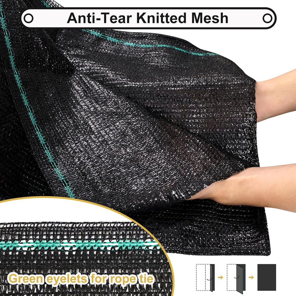 Shade&Beyond 5'10" x 100 FT 70% Shade Cloth Roll, Black | Eyelets Sun Protection Shade Mesh Tarp, UV Resistant Sun